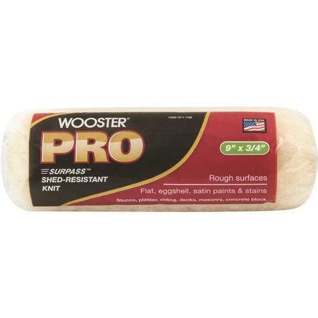 WOOSTER 9 in. x 3/4 in. Pro Surpass Shed-Resistant Knit High-Density Fabric Roller Cover 0HR2460090